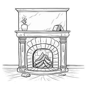 Fireplace coloring pages – Coloring corner
