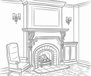 Grand Antique Fireplace