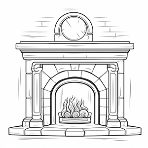 Fireplace coloring page – Coloring corner