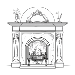 Fireplace coloring page – Coloring corner