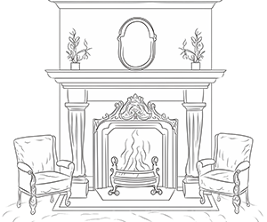 Cabin-Style Fieldstone Fireplace