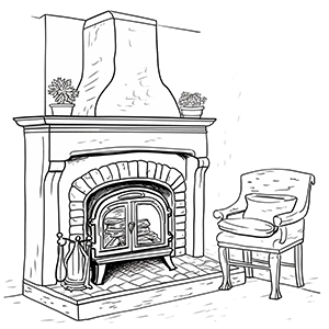 Fireplace coloring page – Coloring corner