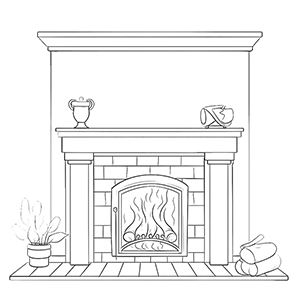 Fireplace coloring pages – Coloring corner