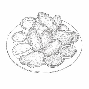 Fried Chicken coloring page – Coloring corner