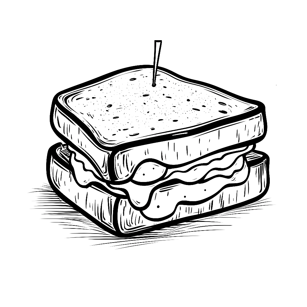 Grilled Cheese Sandwich coloring page