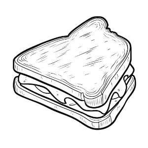 Grilled Cheese Sandwich coloring page – Coloring corner