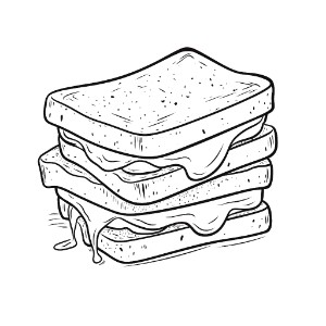 Grilled Cheese Sandwich coloring pages – Coloring corner