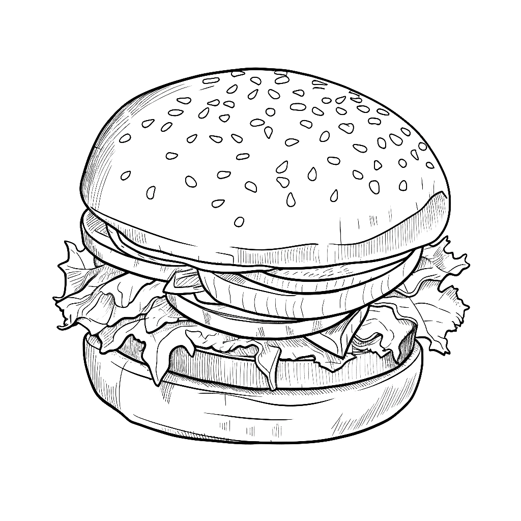 Hamburger coloring page