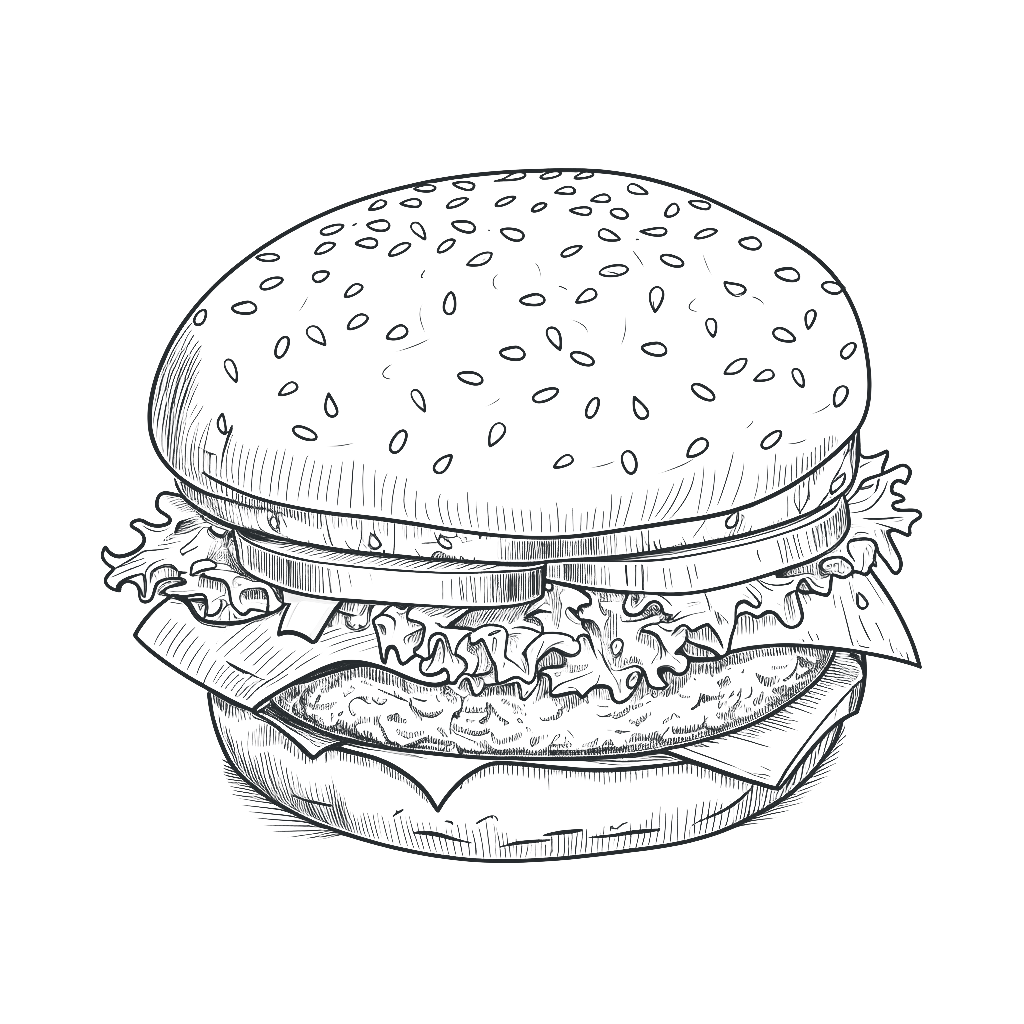 Hamburger coloring page