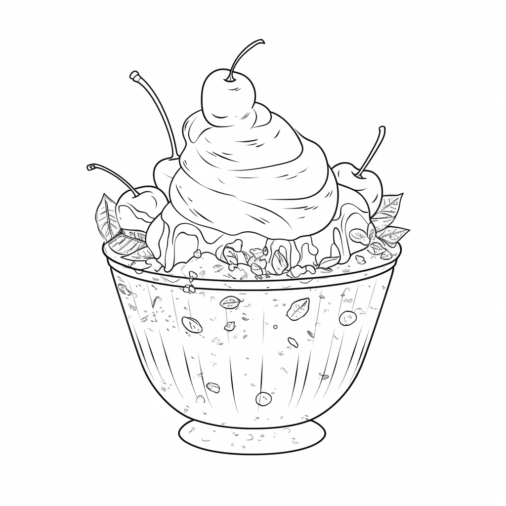 Ice Cream Sundae coloring page