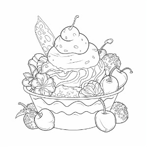 Ice Cream Sundae coloring pages – Coloring corner