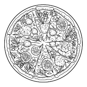 Pizza coloring page – Coloring corner