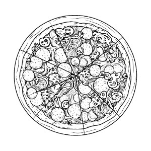 Pizza coloring page – Coloring corner