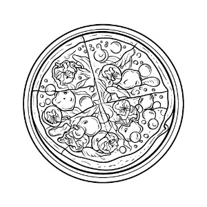 Pizza coloring page – Coloring corner