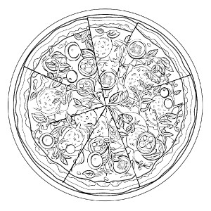 Pizza coloring page – Coloring corner