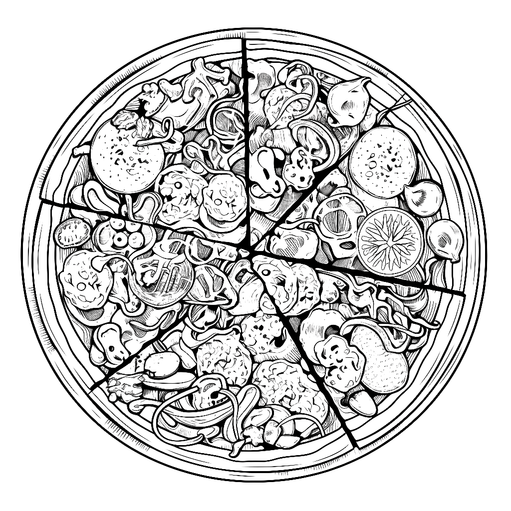 Pizza coloring page