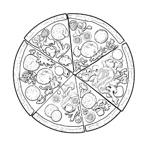 Pizza coloring page – Coloring corner