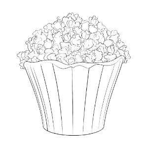 Popcorn coloring page – Coloring corner
