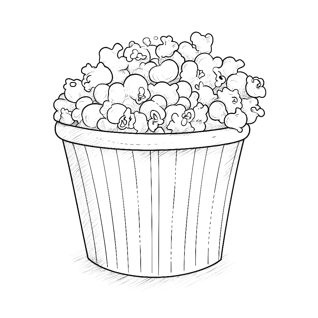 Popcorn coloring page