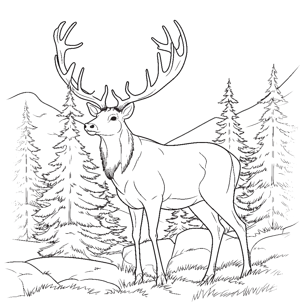 Reindeer coloring page