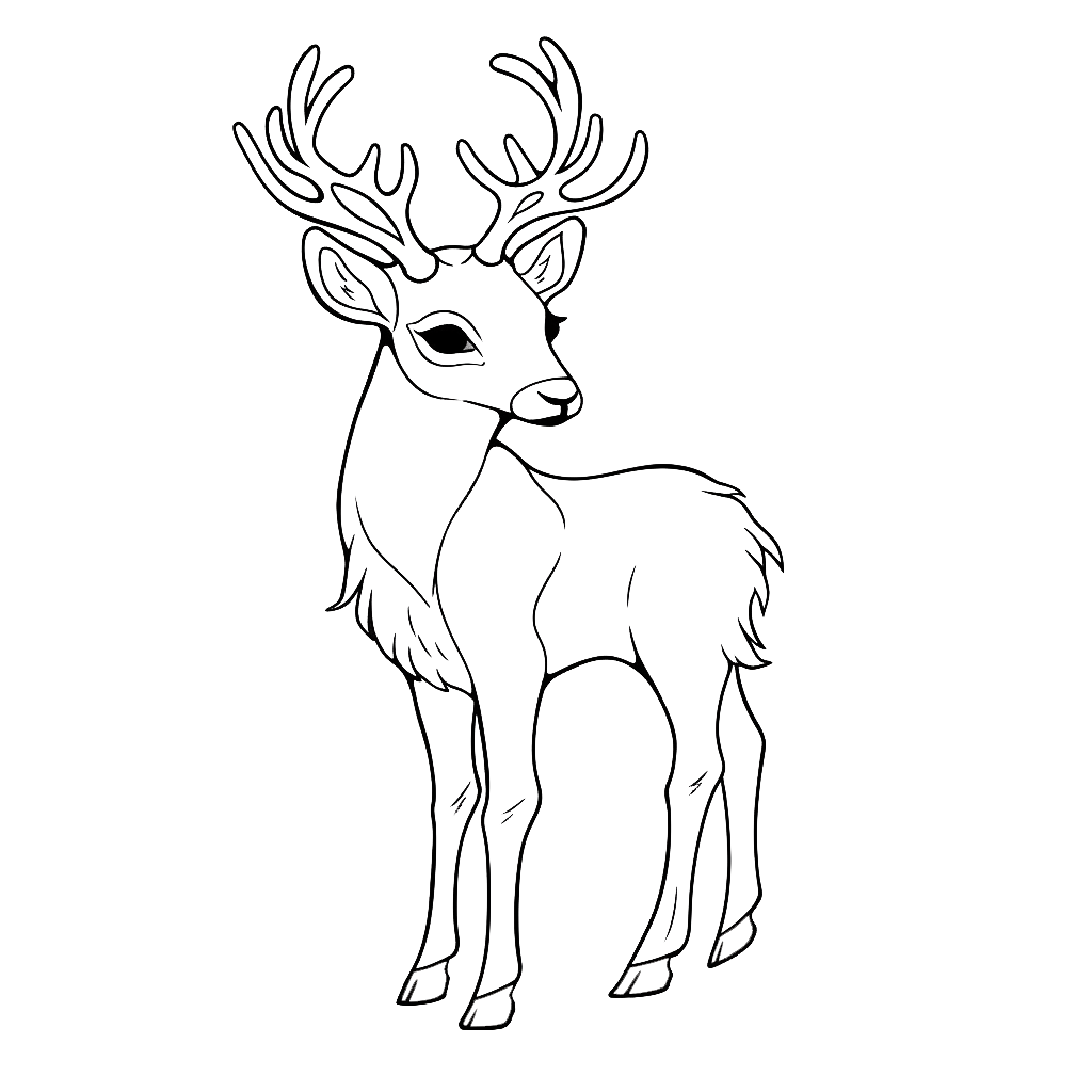 Reindeer coloring page
