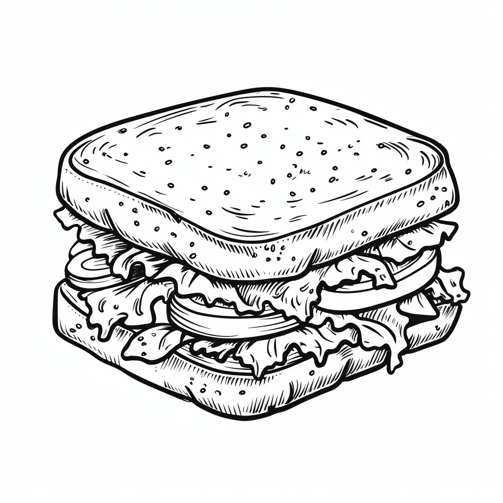 Sandwich coloring page