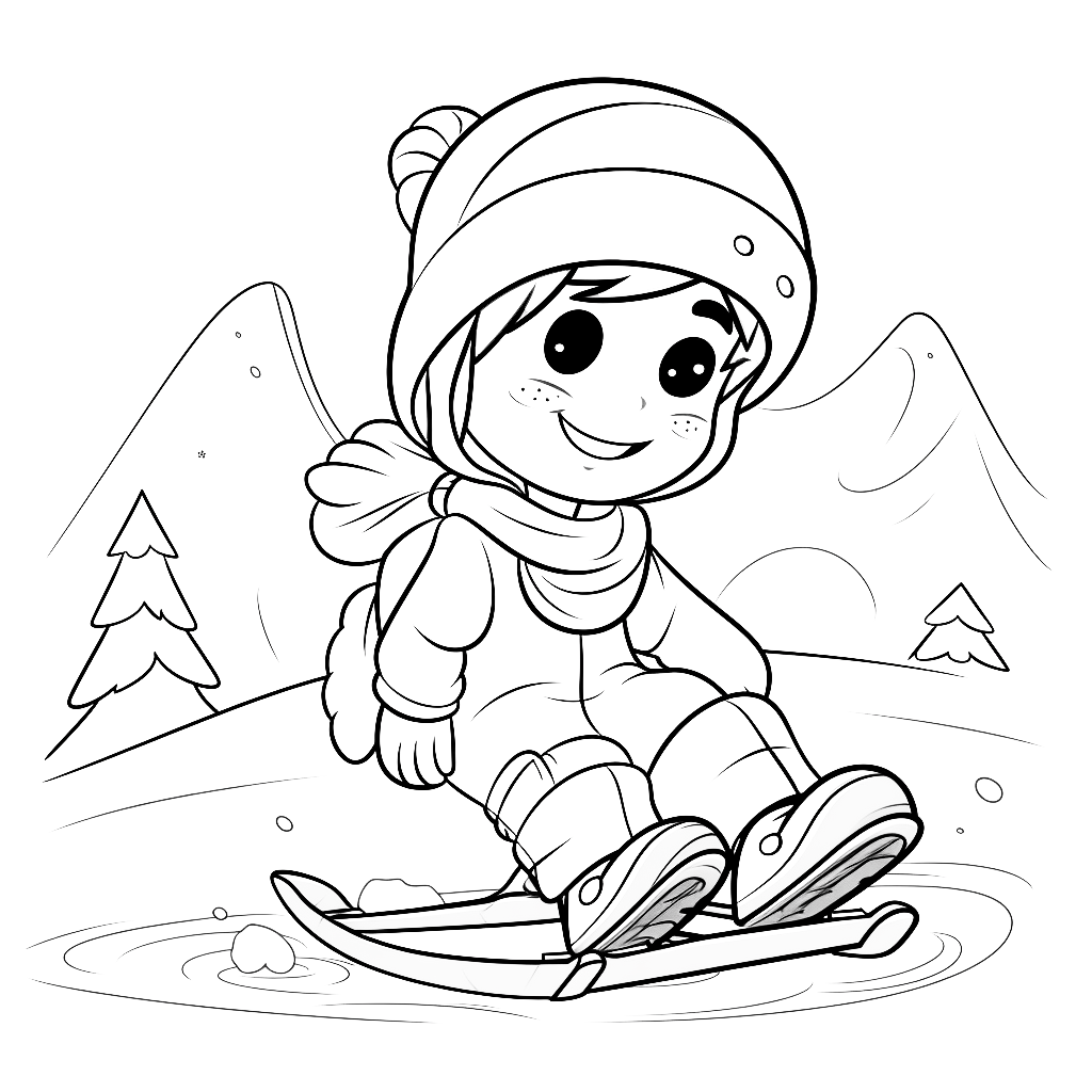 Sled coloring page