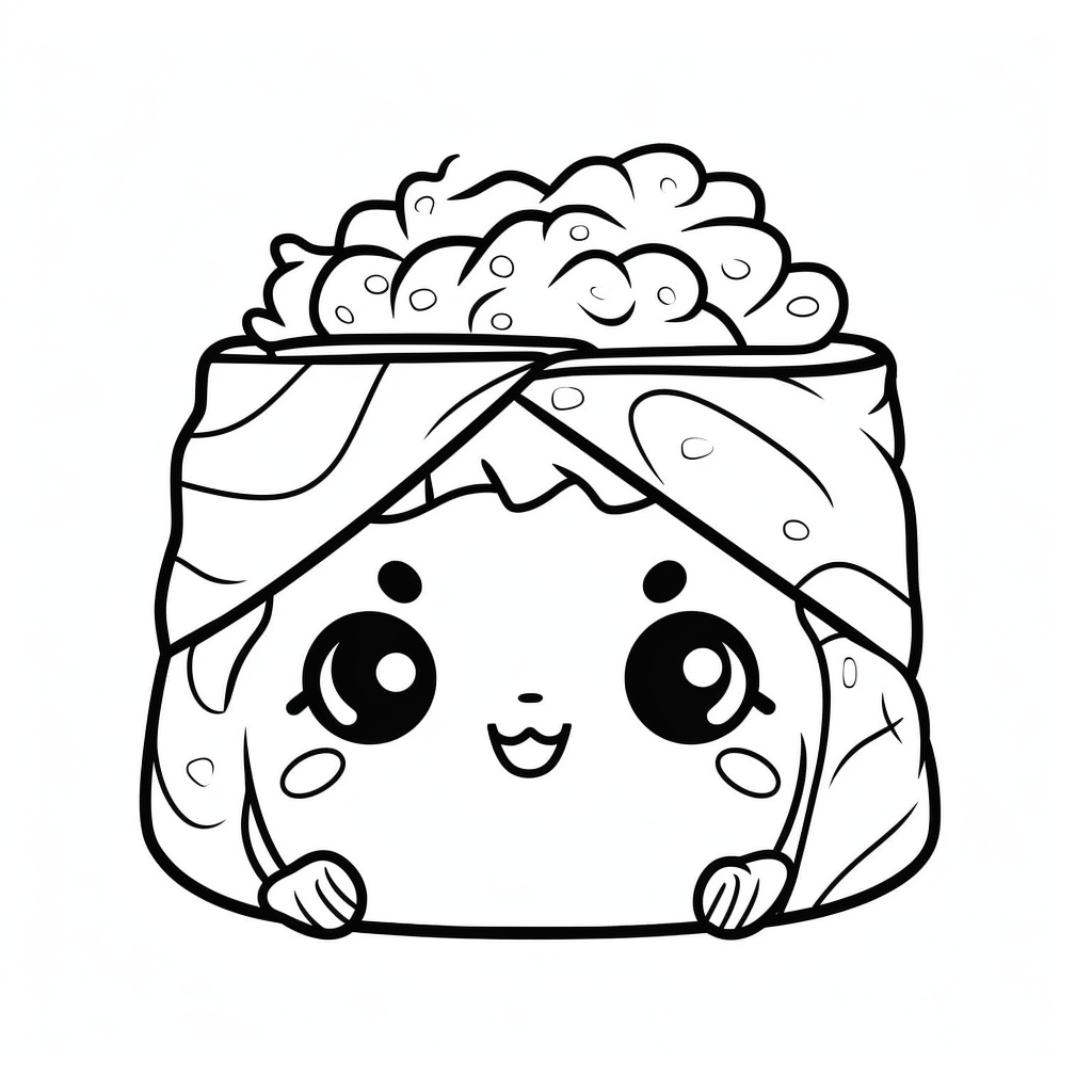Sushi coloring page