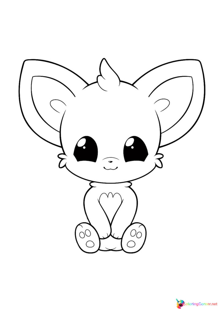 Baby animal coloring page