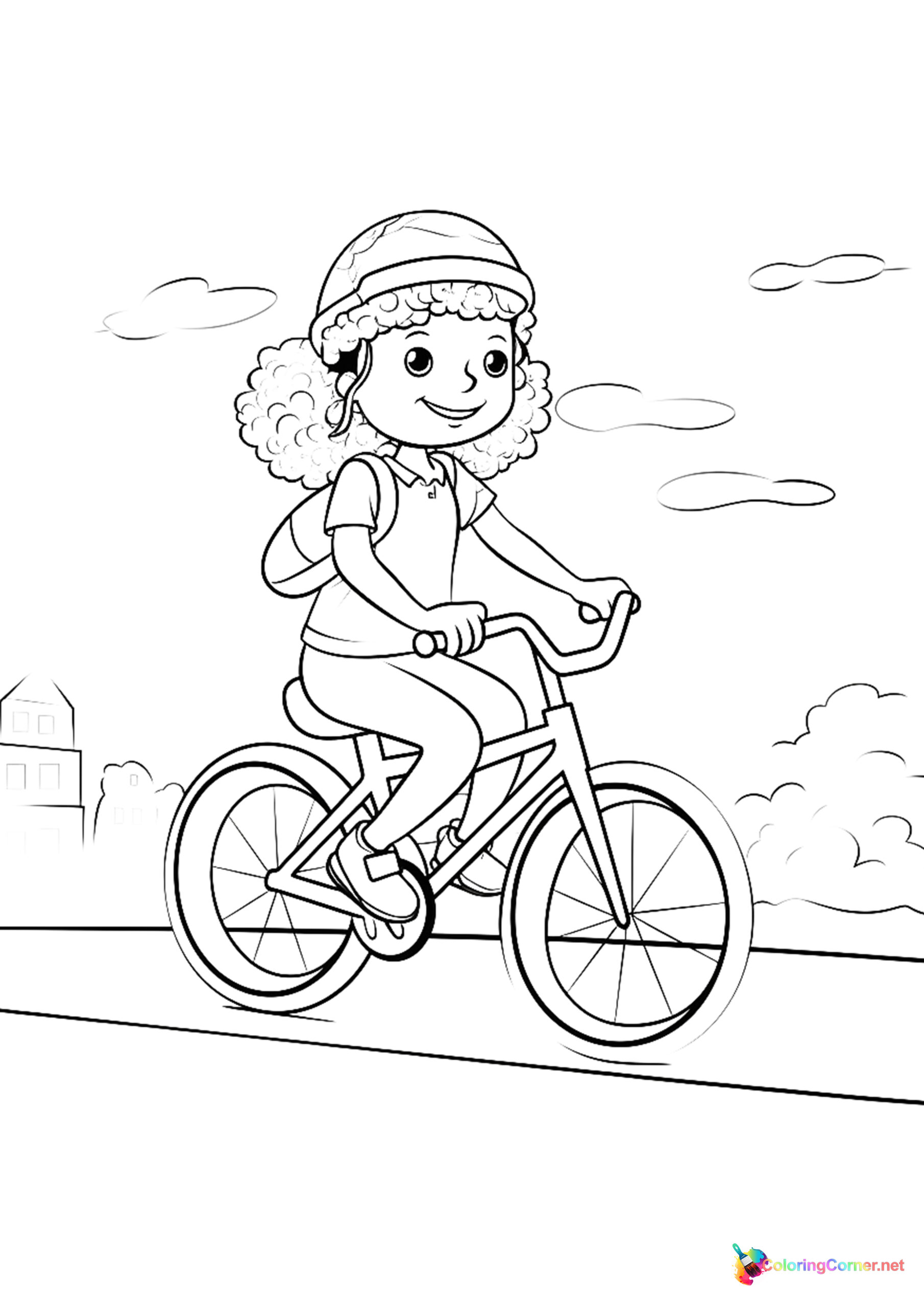 bicycle coloring page