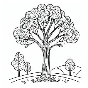 Tree coloring page – Coloring corner