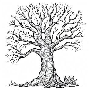 Tree coloring page – Coloring corner