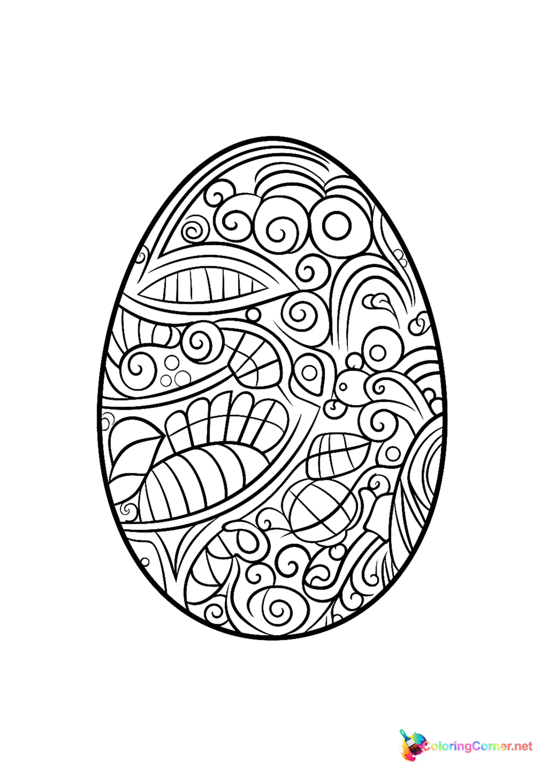 Easter egg coloring page