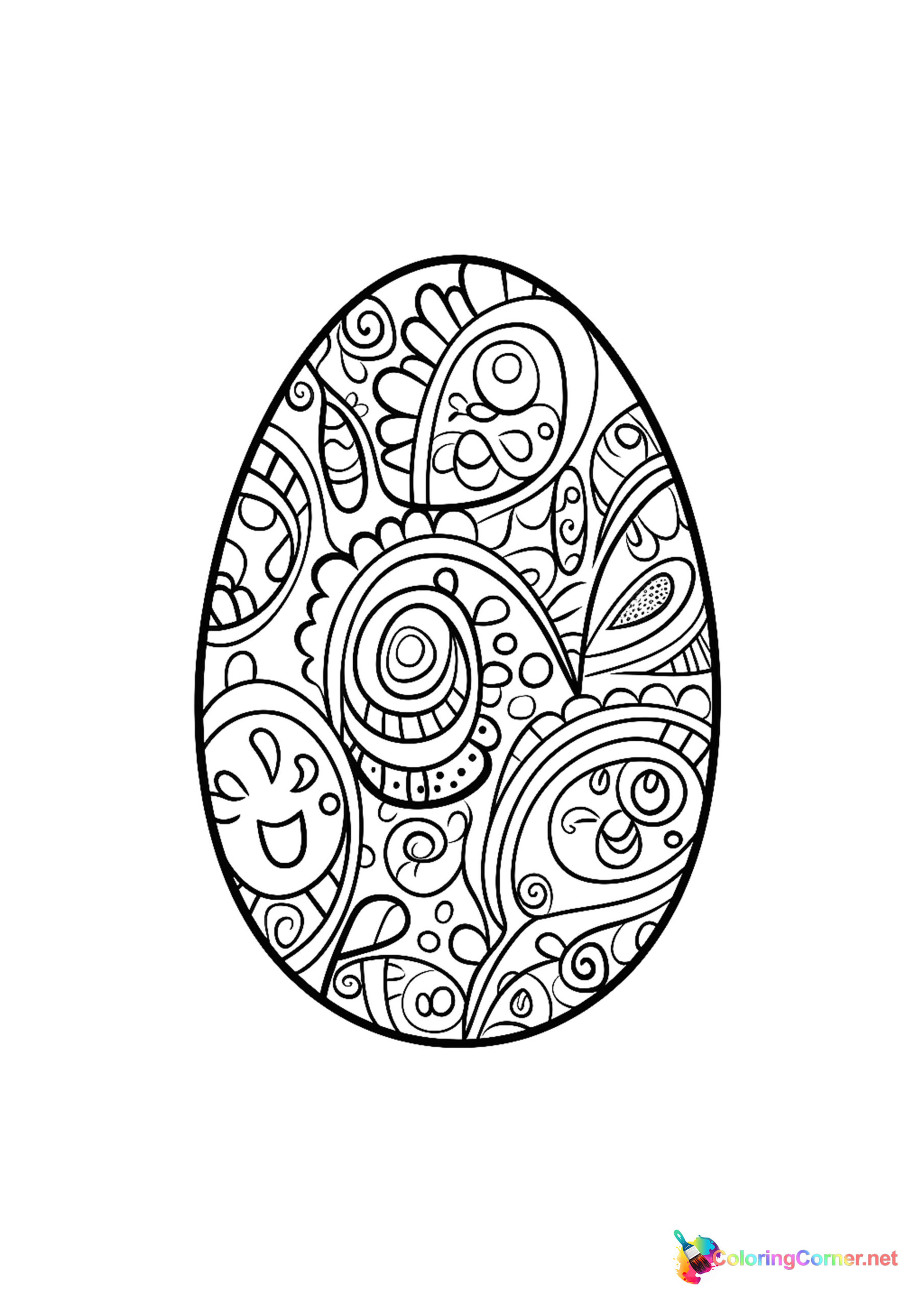 Easter egg coloring page