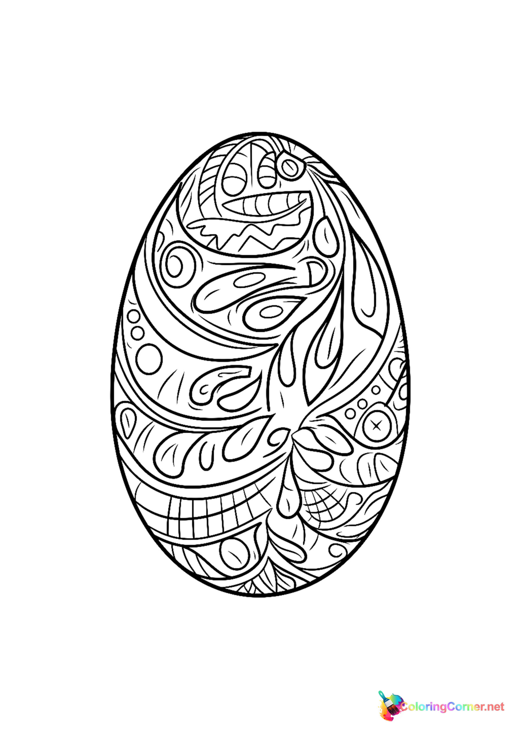 Easter egg coloring page