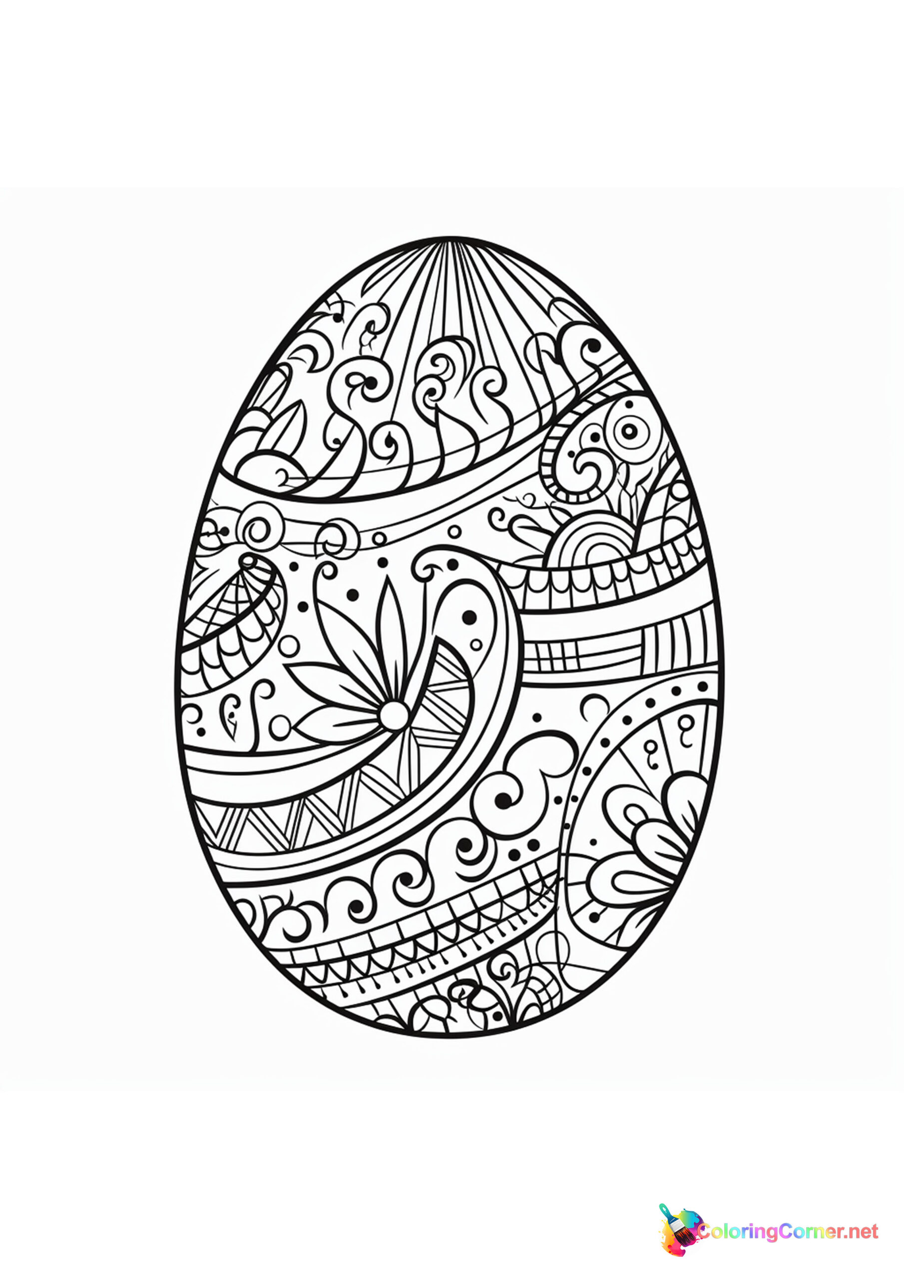 Easter egg coloring page