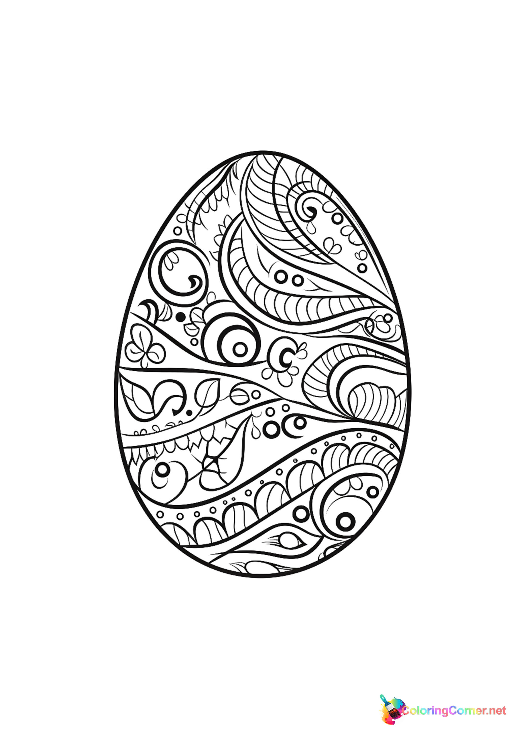 Easter egg coloring page