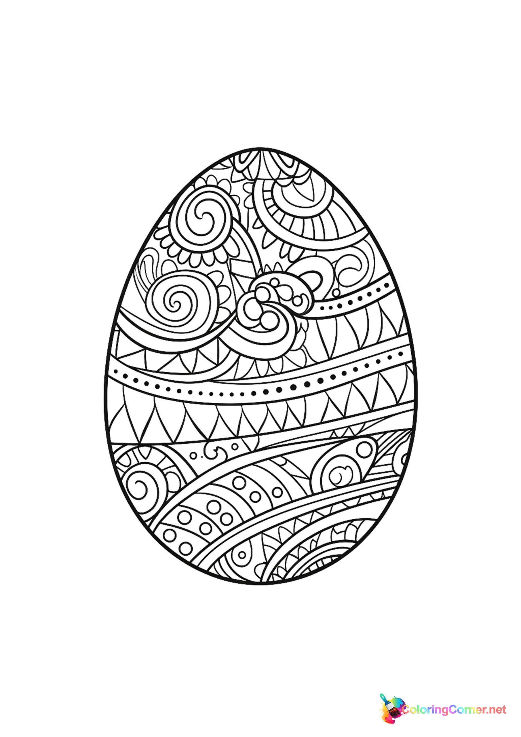 Easter egg coloring page