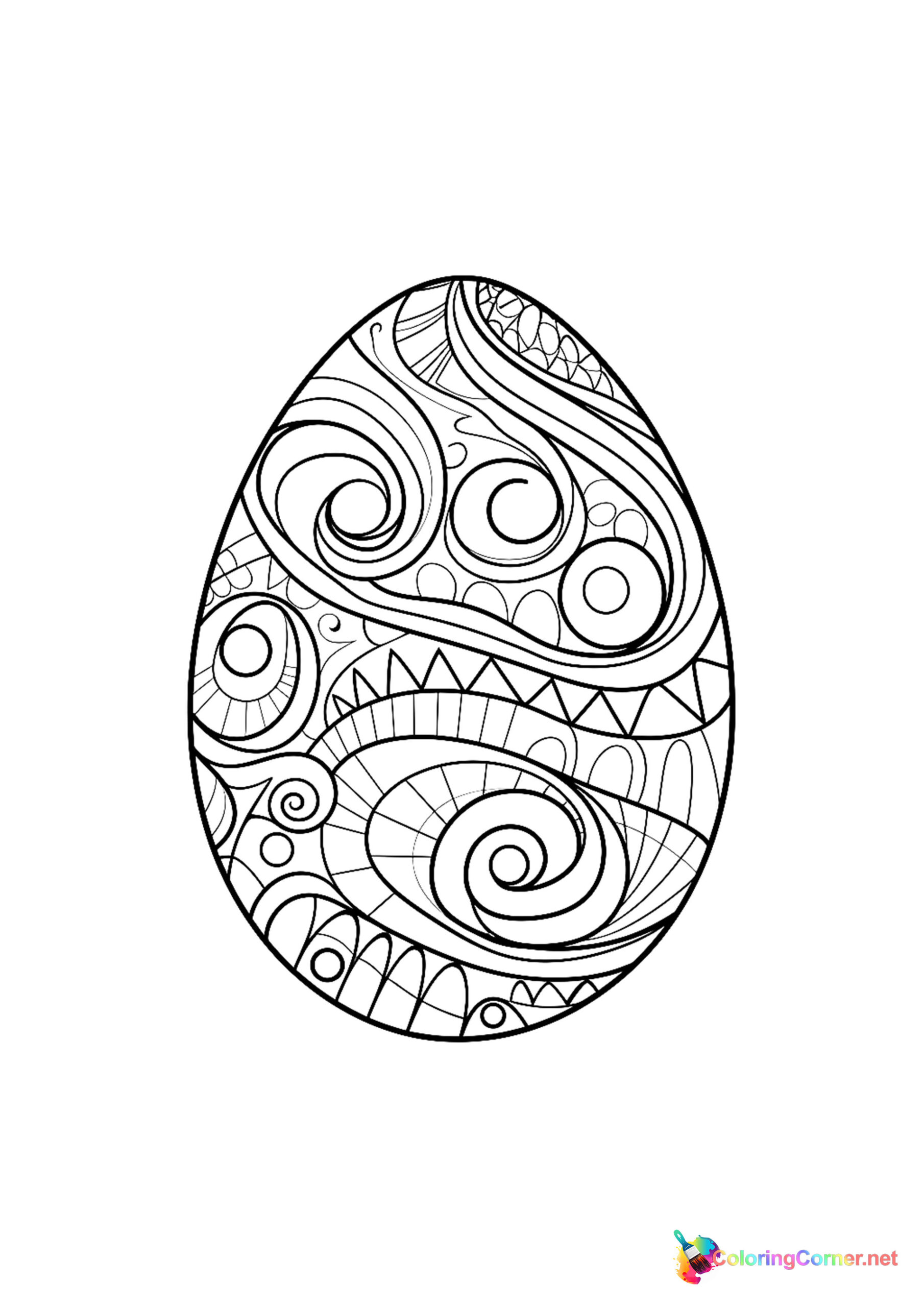 Easter egg coloring page