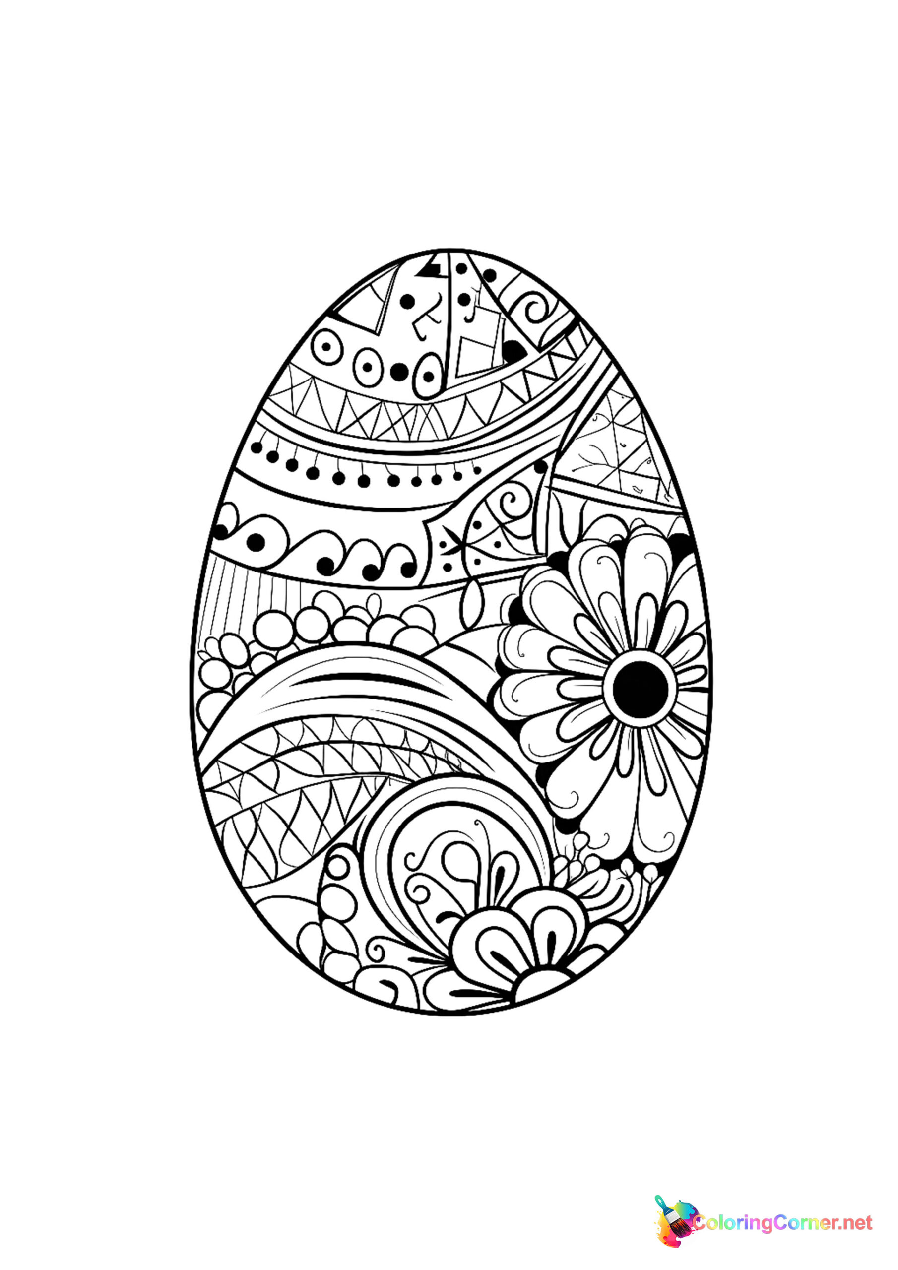 Easter egg coloring page